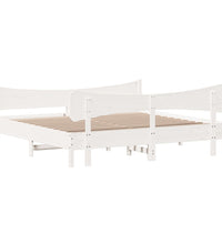 Massivholzbett ohne Matratze Weiß 200x200 cm Kiefernholz