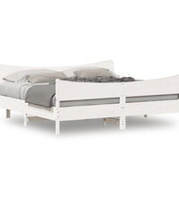 Massivholzbett ohne Matratze Weiß 200x200 cm Kiefernholz