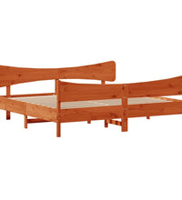 Massivholzbett ohne Matratze Wachsbraun 200x200 Kiefernholz