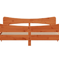 Massivholzbett ohne Matratze Wachsbraun 200x200 Kiefernholz