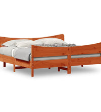 Massivholzbett ohne Matratze Wachsbraun 200x200 Kiefernholz