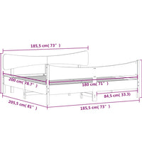 Massivholzbett ohne Matratze Weiß 180x200 cm Kiefernholz