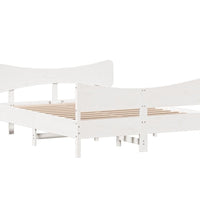 Massivholzbett ohne Matratze Weiß 160x200 Kiefernholz