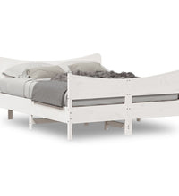 Massivholzbett ohne Matratze Weiß 160x200 Kiefernholz