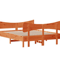 Massivholzbett ohne Matratze Wachsbraun 150x200 cm Kiefernholz