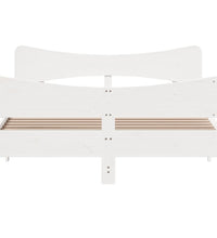 Massivholzbett ohne Matratze Weiß 140x200 cm Kiefernholz