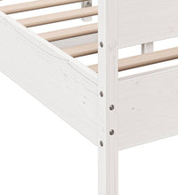 Massivholzbett ohne Matratze Weiß 140x200 cm Kiefernholz