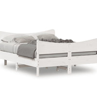 Massivholzbett ohne Matratze Weiß 140x200 cm Kiefernholz