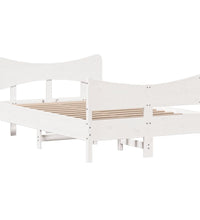 Massivholzbett ohne Matratze Weiß 120x200 cm Kiefernholz