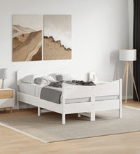 Massivholzbett ohne Matratze Weiß 120x200 cm Kiefernholz