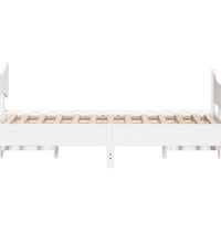 Massivholzbett ohne Matratze Weiß 120x200 cm Kiefernholz