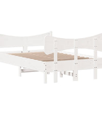 Massivholzbett ohne Matratze Weiß 120x200 cm Kiefernholz