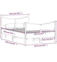 Massivholzbett ohne Matratze Weiß 120x200 cm Kiefernholz