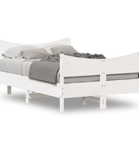 Massivholzbett ohne Matratze Weiß 120x200 cm Kiefernholz