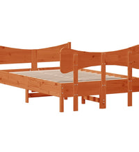 Massivholzbett ohne Matratze Wachsbraun 120x200 cm Kiefernholz