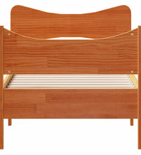 Massivholzbett ohne Matratze Wachsbraun 90x200 Kiefernholz