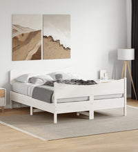 Massivholzbett ohne Matratze Weiß 140x190 cm Kiefernholz