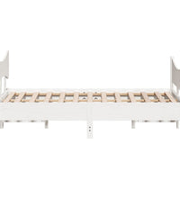 Massivholzbett ohne Matratze Weiß 140x190 cm Kiefernholz