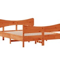 Massivholzbett ohne Matratze Wachsbraun 140x190 cm Kiefernholz