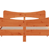 Massivholzbett ohne Matratze Wachsbraun 140x190 cm Kiefernholz