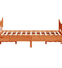 Massivholzbett ohne Matratze Wachsbraun 140x190 cm Kiefernholz