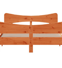 Massivholzbett ohne Matratze Wachsbraun 135x190 cm Kiefernholz