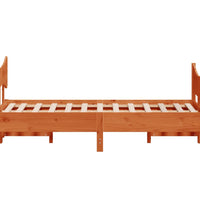 Massivholzbett ohne Matratze Wachsbraun 135x190 cm Kiefernholz