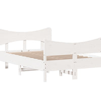 Massivholzbett ohne Matratze Weiß 120x190 cm Kiefernholz