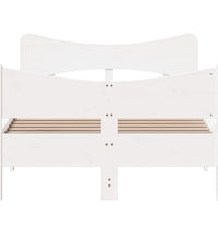 Massivholzbett ohne Matratze Weiß 120x190 cm Kiefernholz