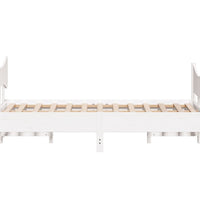 Massivholzbett ohne Matratze Weiß 120x190 cm Kiefernholz