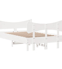 Massivholzbett ohne Matratze Weiß 120x190 cm Kiefernholz