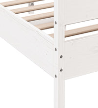 Massivholzbett ohne Matratze Weiß 120x190 cm Kiefernholz