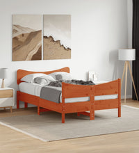 Massivholzbett ohne Matratze Wachsbraun 120x190 cm Kiefernholz