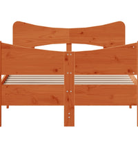 Massivholzbett ohne Matratze Wachsbraun 120x190 cm Kiefernholz
