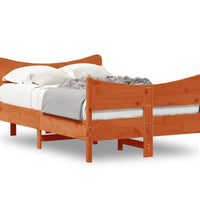 Massivholzbett ohne Matratze Wachsbraun 120x190 cm Kiefernholz
