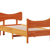 Massivholzbett ohne Matratze Wachsbraun 90x190 cm Kiefernholz