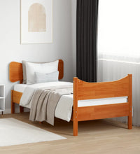 Massivholzbett ohne Matratze Wachsbraun 90x190 cm Kiefernholz