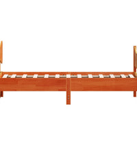 Massivholzbett ohne Matratze Wachsbraun 90x190 cm Kiefernholz
