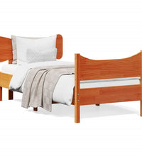 Massivholzbett ohne Matratze Wachsbraun 90x190 cm Kiefernholz