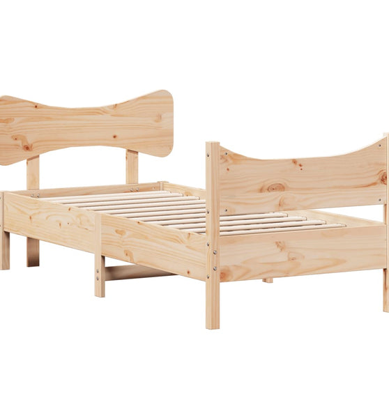Massivholzbett ohne Matratze 75x190 cm Kiefernholz