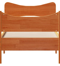 Massivholzbett ohne Matratze Wachsbraun 75x190 cm Kiefernholz