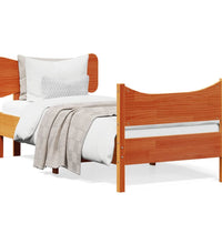 Massivholzbett ohne Matratze Wachsbraun 75x190 cm Kiefernholz
