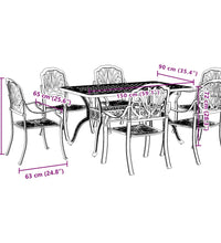 7-tlg. Garten-Essgruppe Bronzen Aluminiumguss