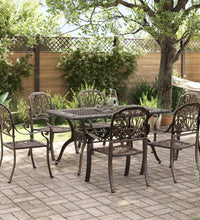 7-tlg. Garten-Essgruppe Bronzen Aluminiumguss