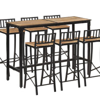 7-tlg. Bar-Set Raues Mangoholz und Metall