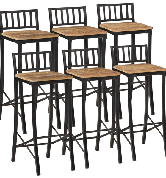 7-tlg. Bar-Set Raues Mangoholz und Metall