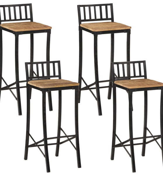 5-tlg. Bar-Set Raues Mangoholz und Metall