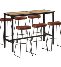 7-tlg. Bar-Set Raues Mangoholz und Metall