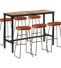 7-tlg. Bar-Set Raues Mangoholz und Metall