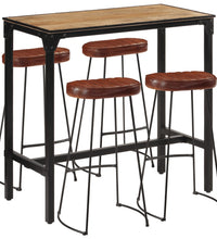 5-tlg. Bar-Set Raues Mangoholz und Metall